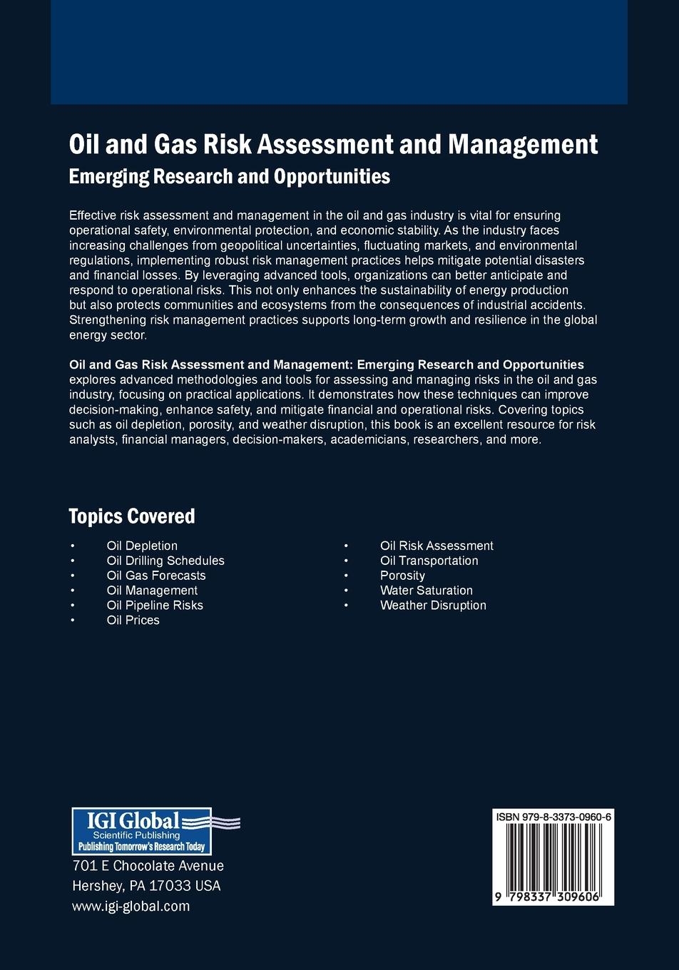 Rückseitencover Oil and Gas Risk Assessment and Management