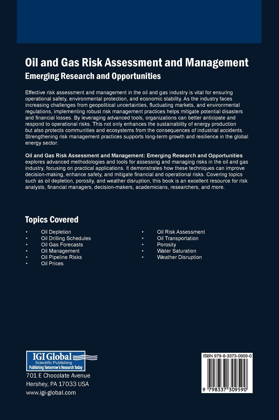 Rückseitencover Oil and Gas Risk Assessment and Management