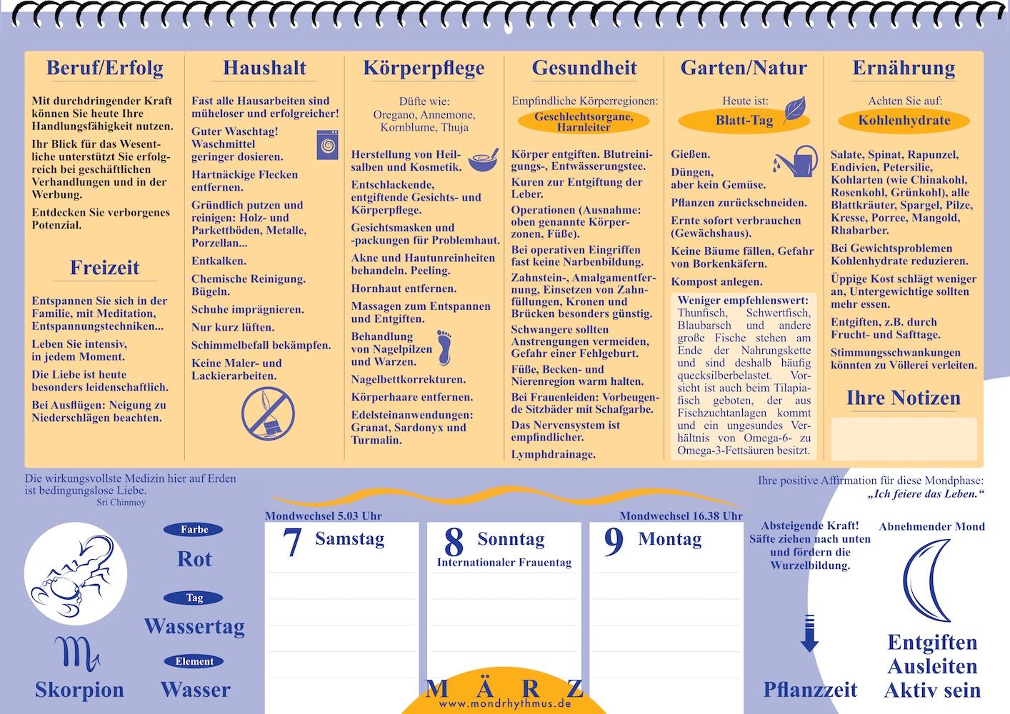 Beispielinhalt (Bild) Mein Leben mit dem Mondrhythmus 2026