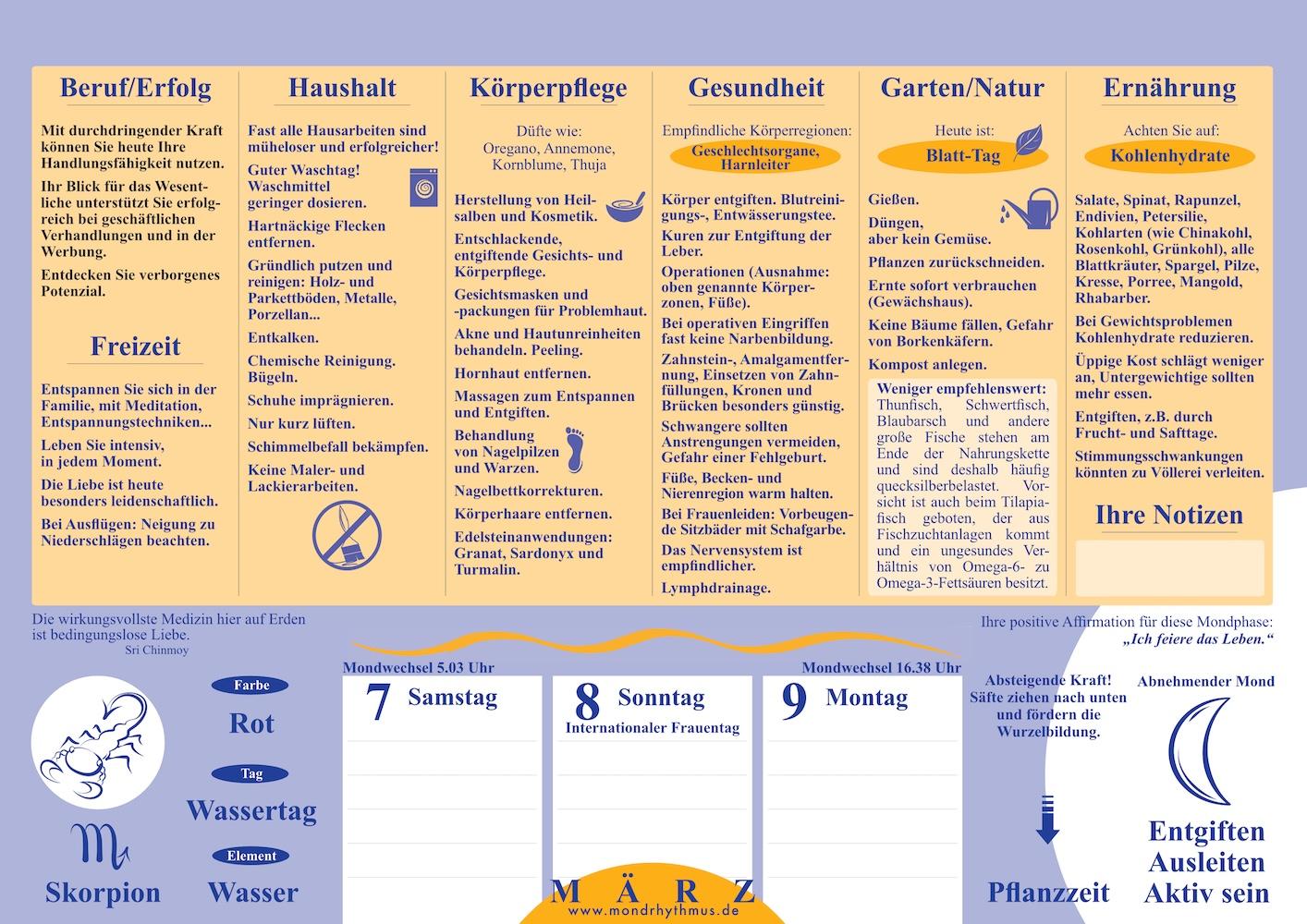 Beispielinhalt (Bild) Mein Leben mit dem Mondrhythmus 2026