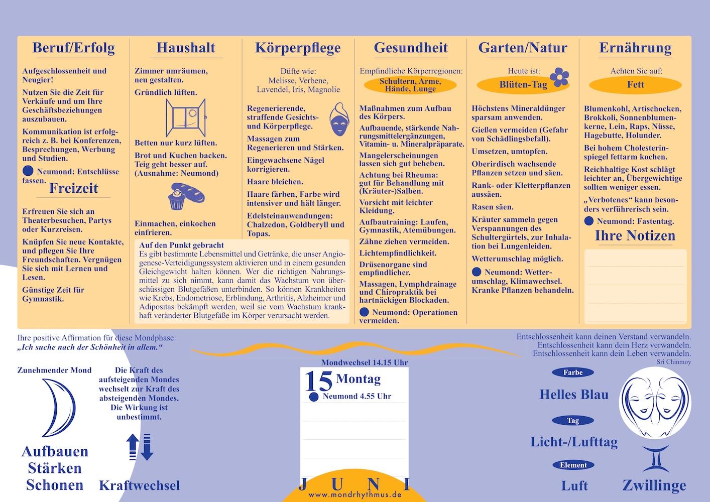 Beispielinhalt (Bild) Mein Leben mit dem Mondrhythmus 2026