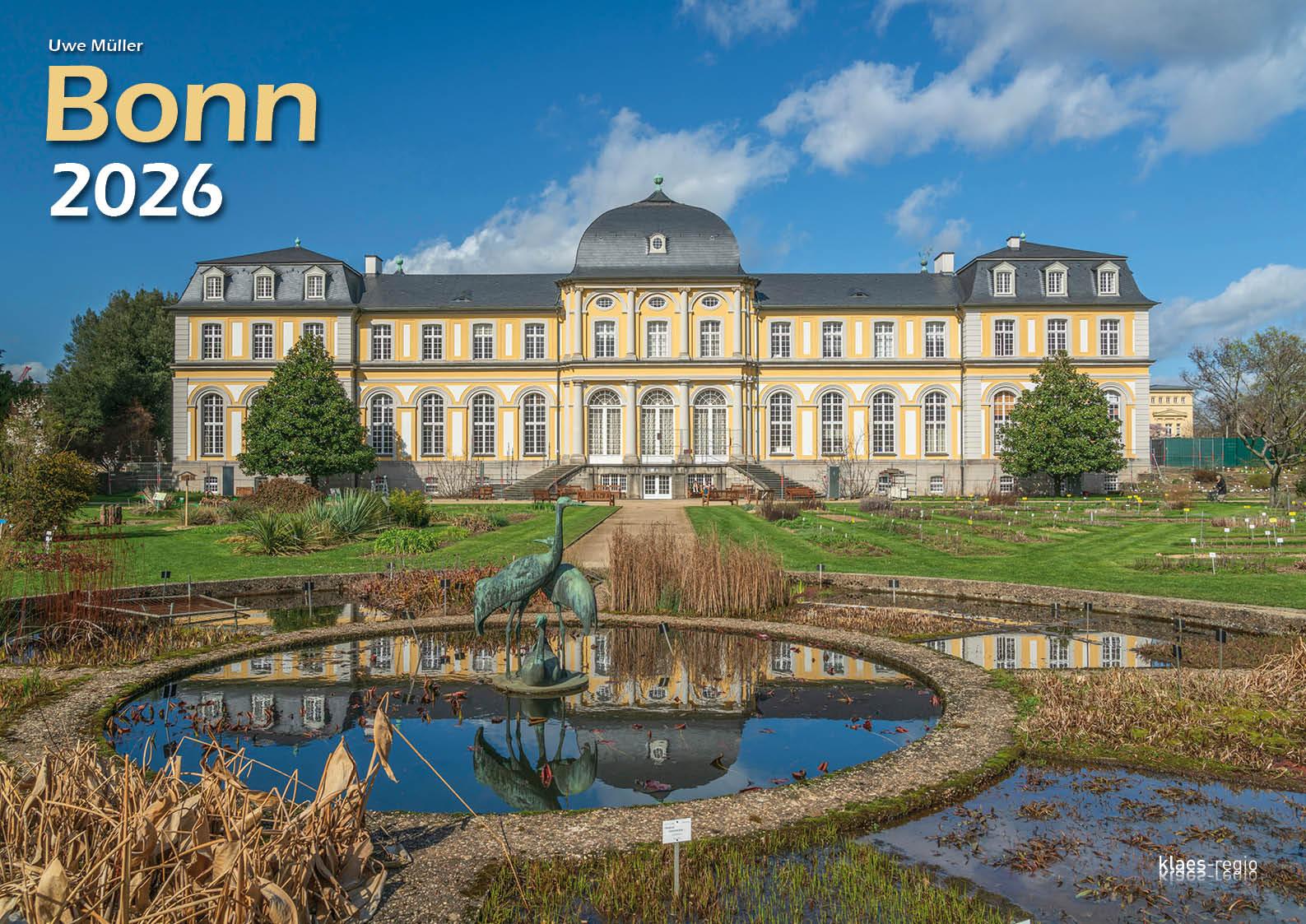 Vorderes Coverbild Bonn 2026 Bildkalender A3 quer, spiralgebunden