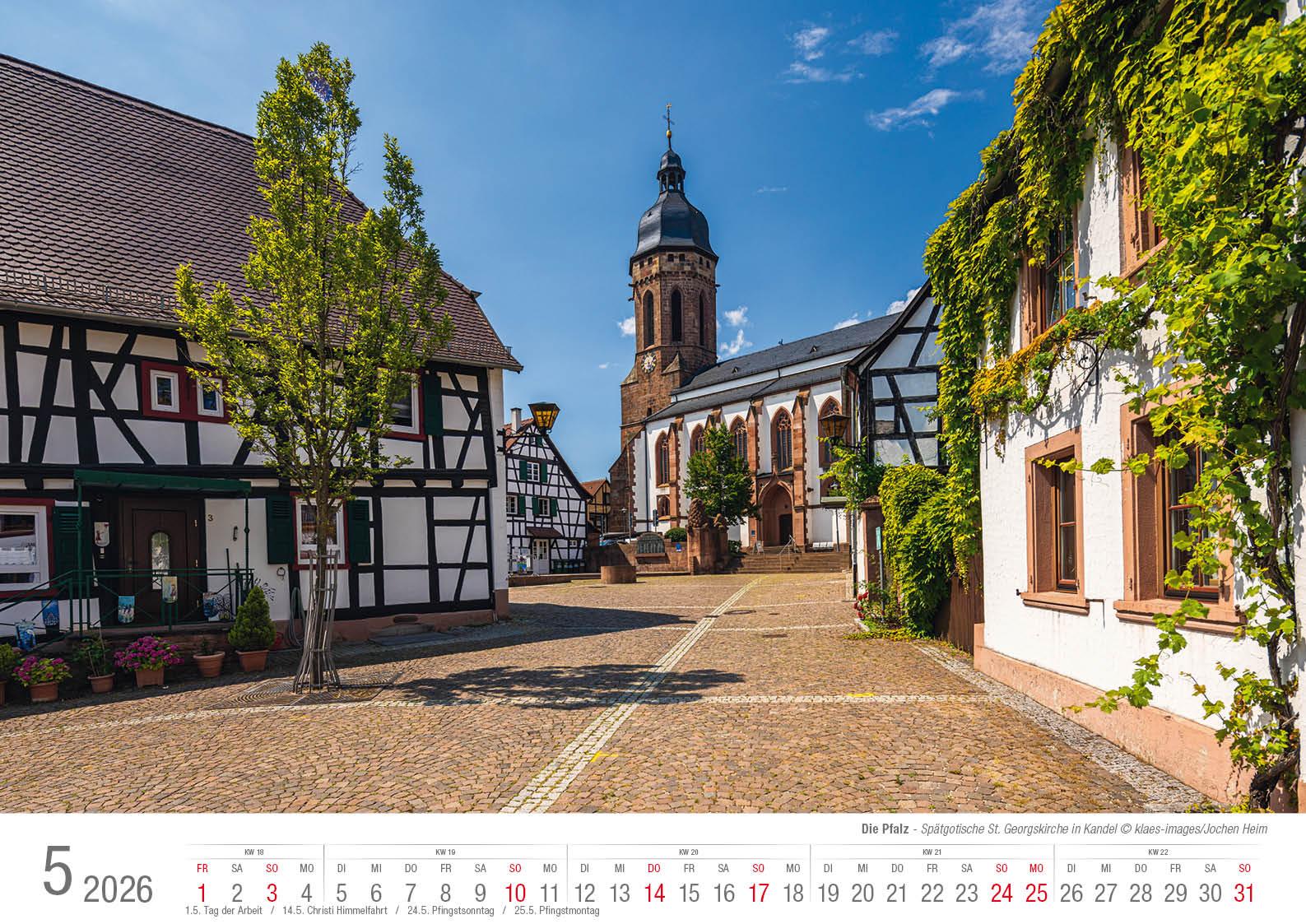 Beispielinhalt (Bild) Die Pfalz 2026 Bildkalender A3 Spiralbindung