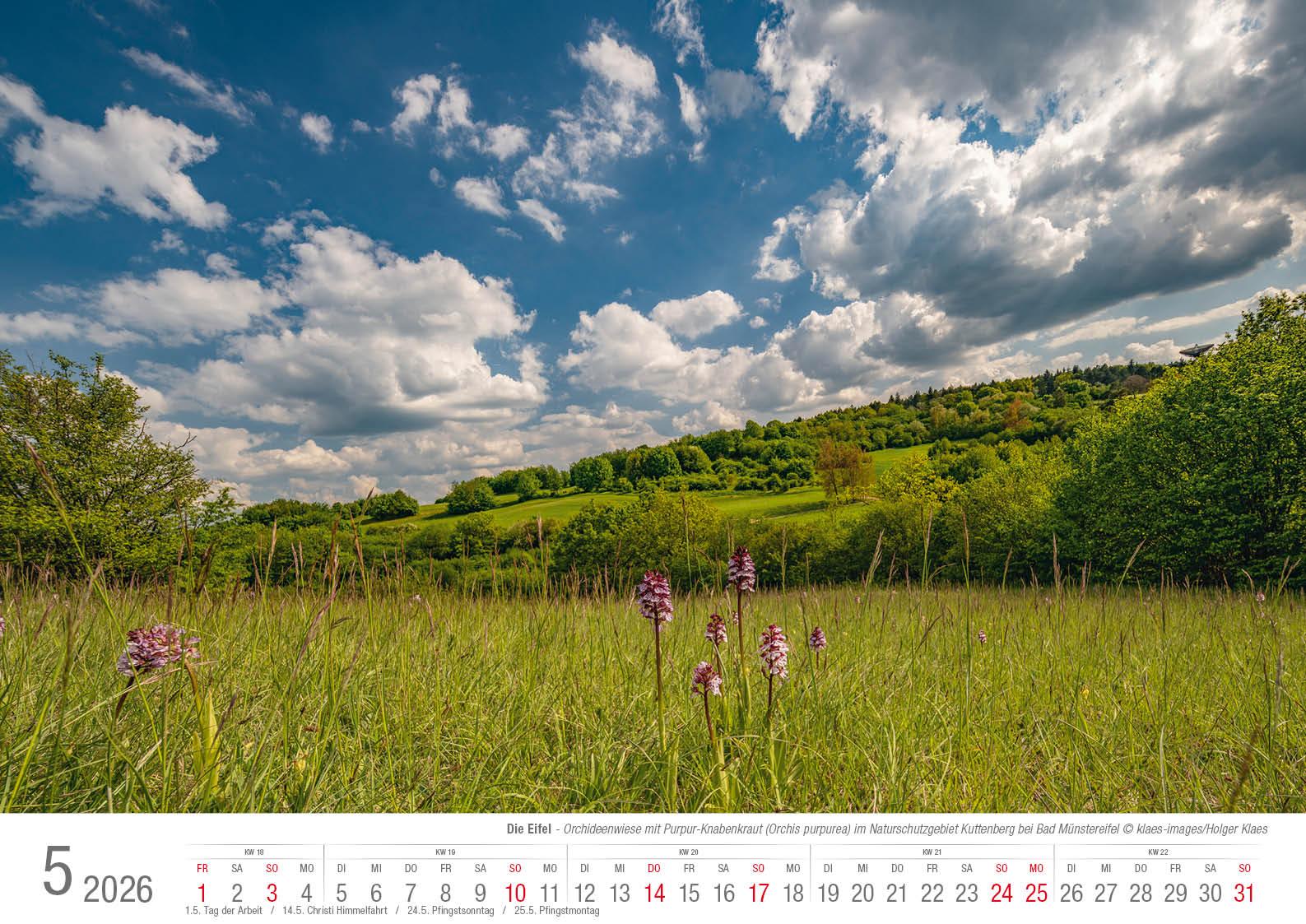 Beispielinhalt (Bild) Eifel 2026 Bildkalender A3 Spiralbindung