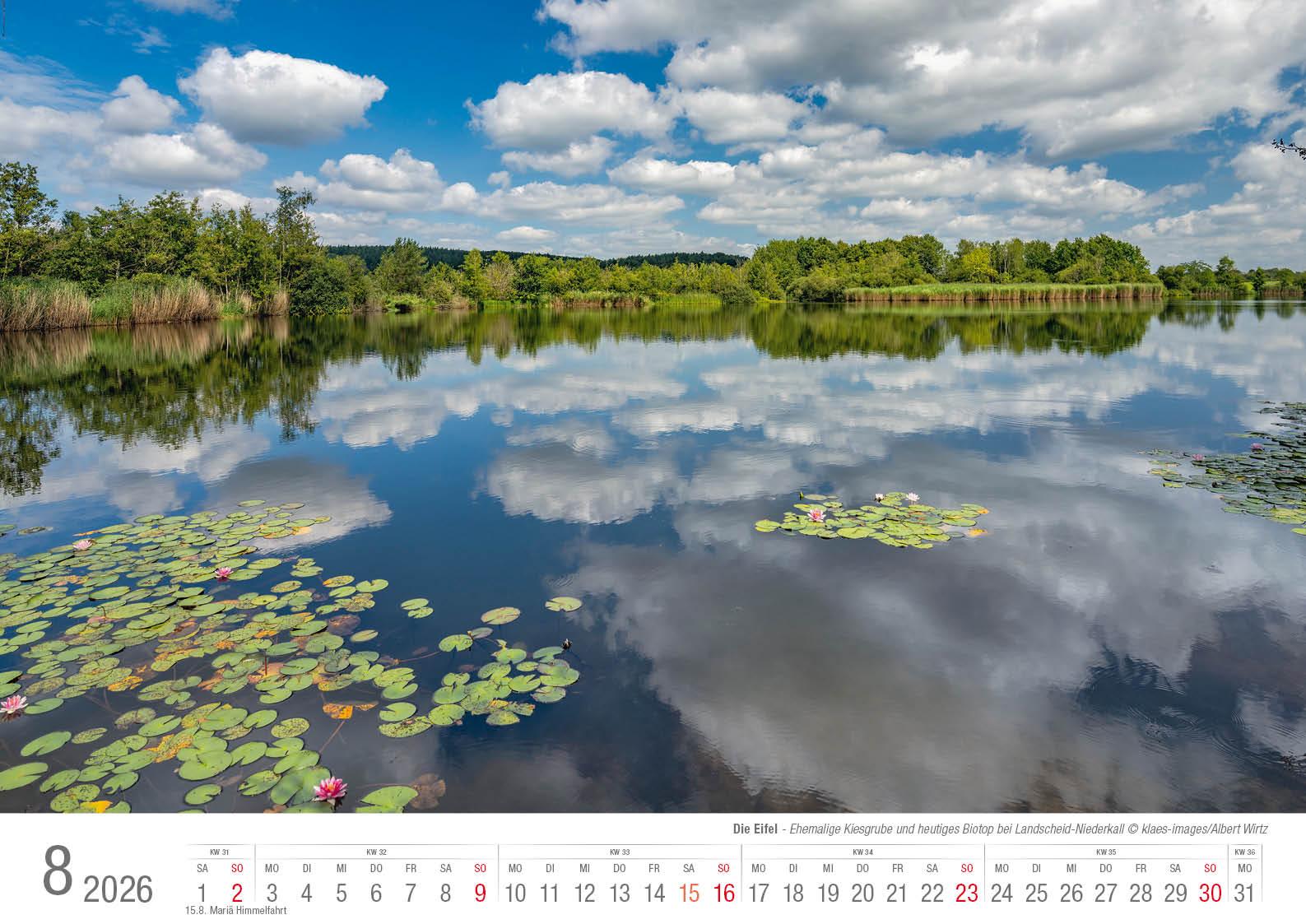 Beispielinhalt (Bild) Eifel 2026 Bildkalender A3 Spiralbindung