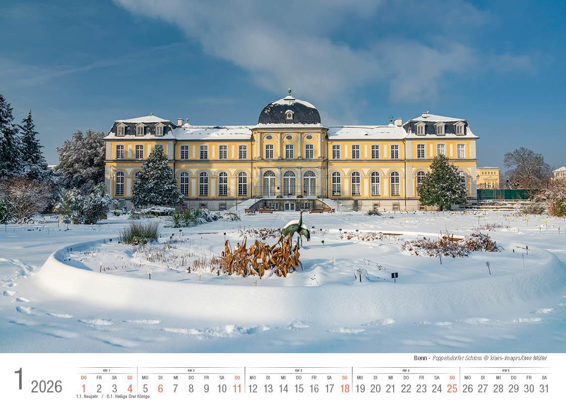 Beispielinhalt (Bild) Bonn 2026 Bildkalender A4 quer, spiralgebunden