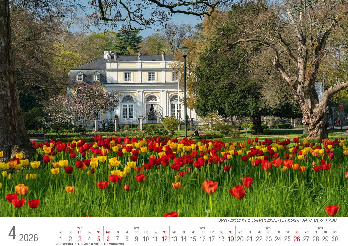 Beispielinhalt (Bild) Bonn 2026 Bildkalender A4 quer, spiralgebunden