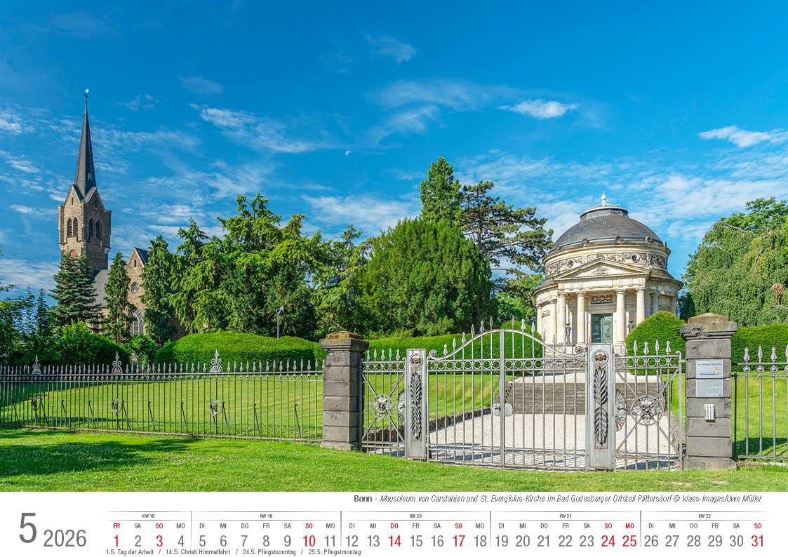 Beispielinhalt (Bild) Bonn 2026 Bildkalender A4 quer, spiralgebunden