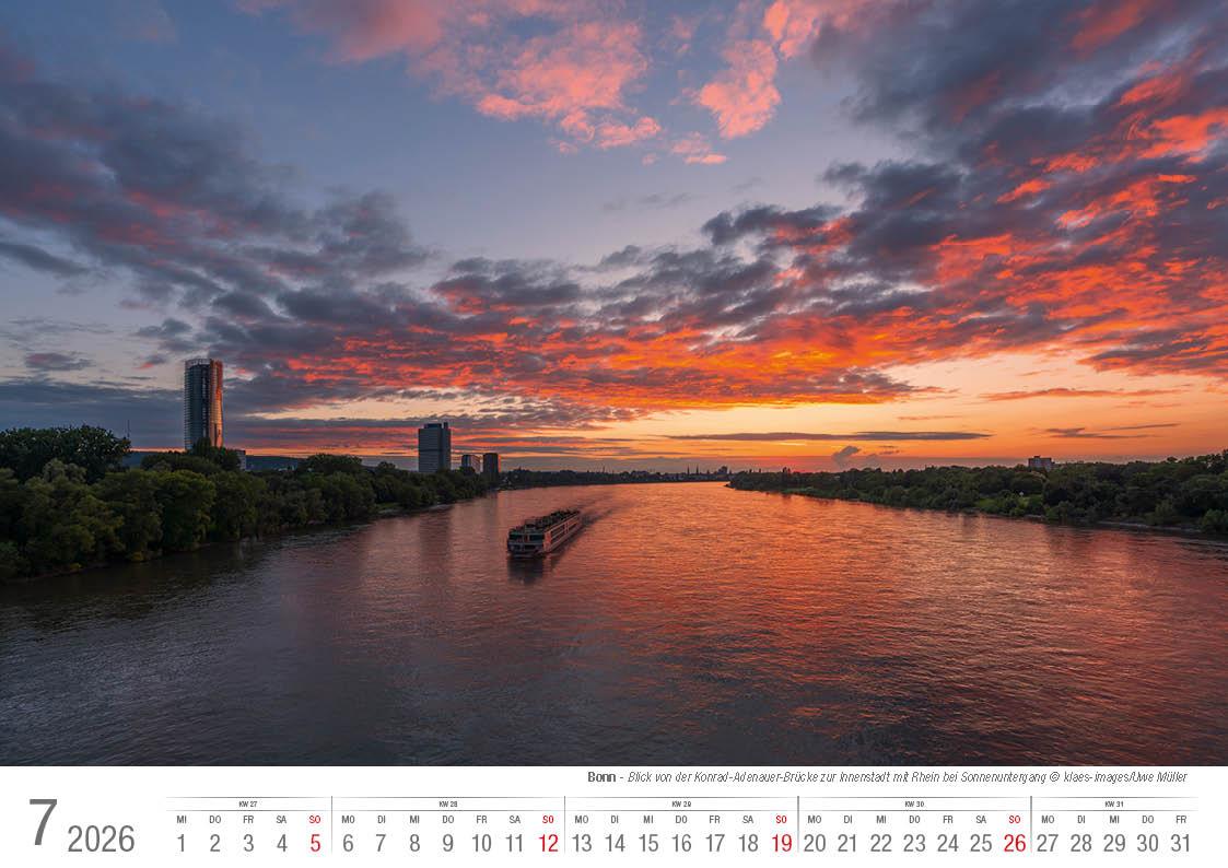Beispielinhalt (Bild) Bonn 2026 Bildkalender A4 quer, spiralgebunden