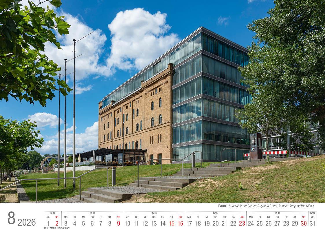 Beispielinhalt (Bild) Bonn 2026 Bildkalender A4 quer, spiralgebunden