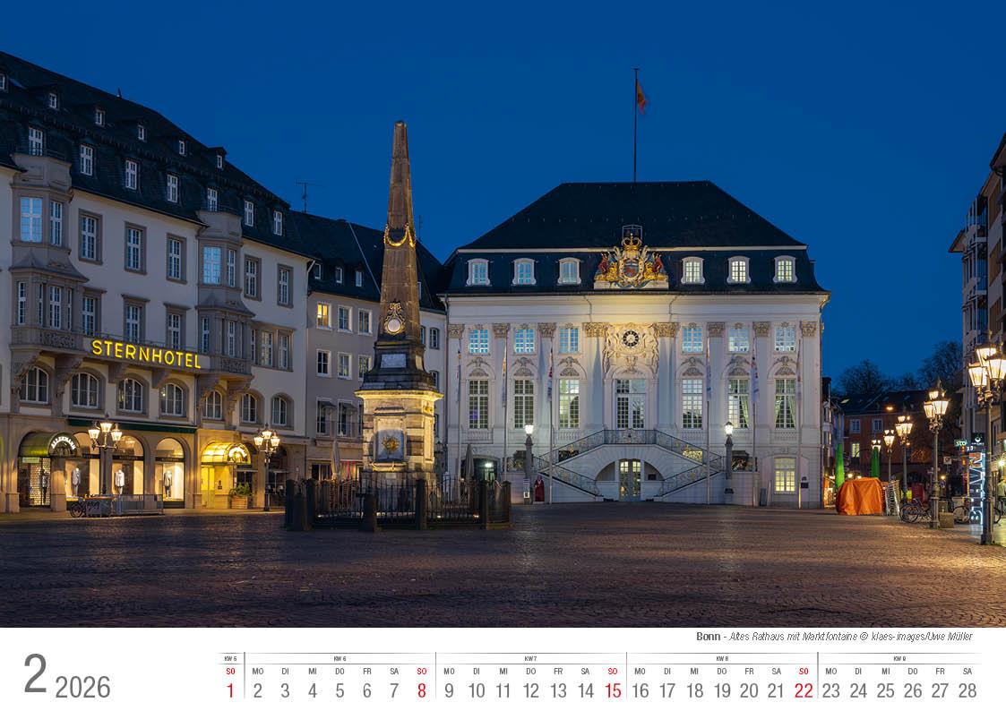 Beispielinhalt (Bild) Bonn 2026 Bildkalender A4 quer, spiralgebunden
