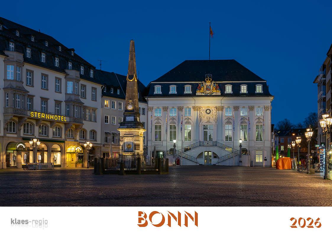 Vorderes Coverbild Bonn 2026 Bildkalender A4 quer, spiralgebunden