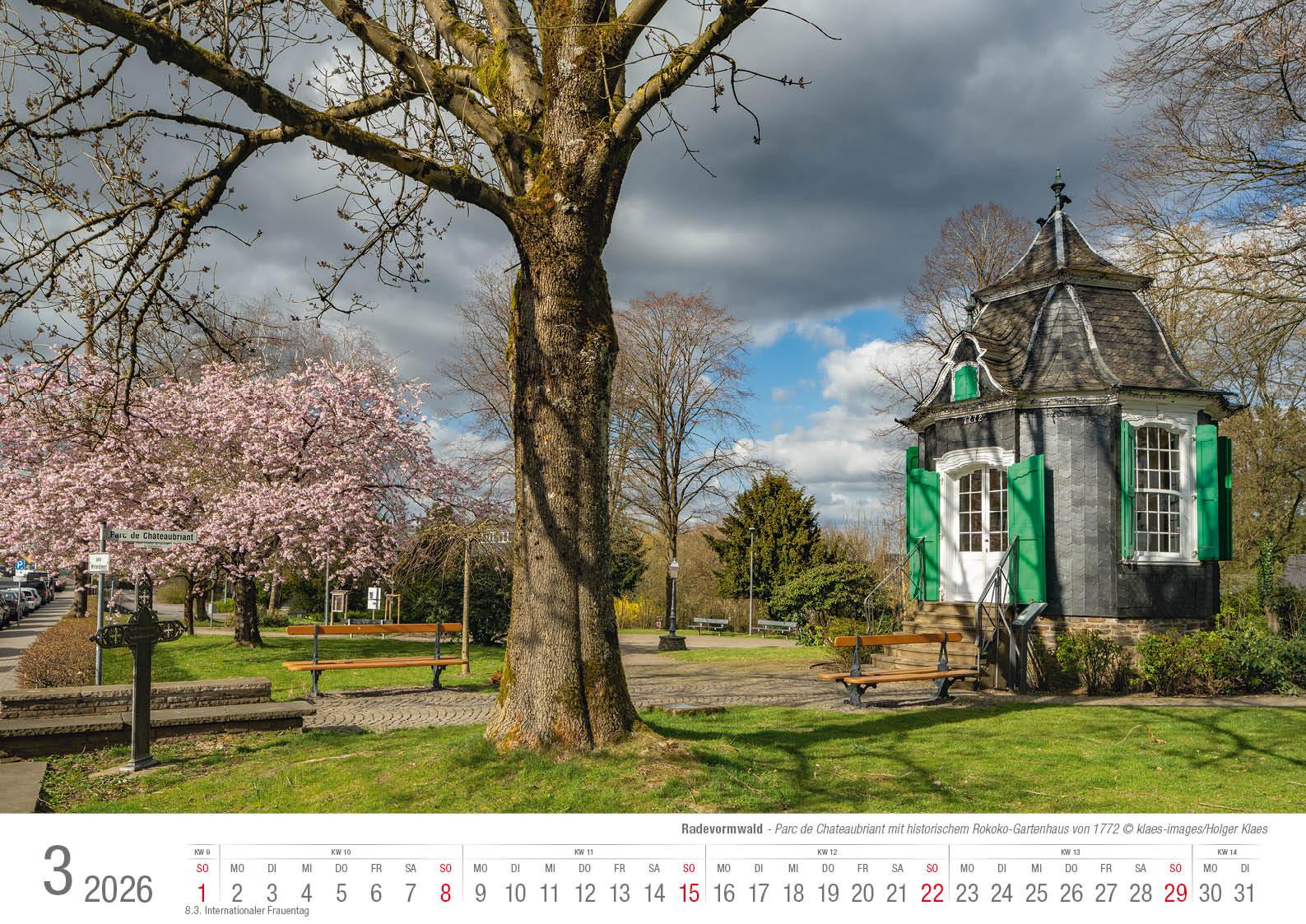 Beispielinhalt (Bild) Radevormwald 2026 Bildkalender A3 Spiralbindung