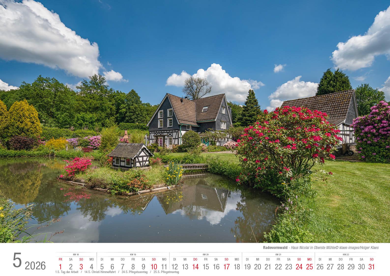 Beispielinhalt (Bild) Radevormwald 2026 Bildkalender A3 Spiralbindung