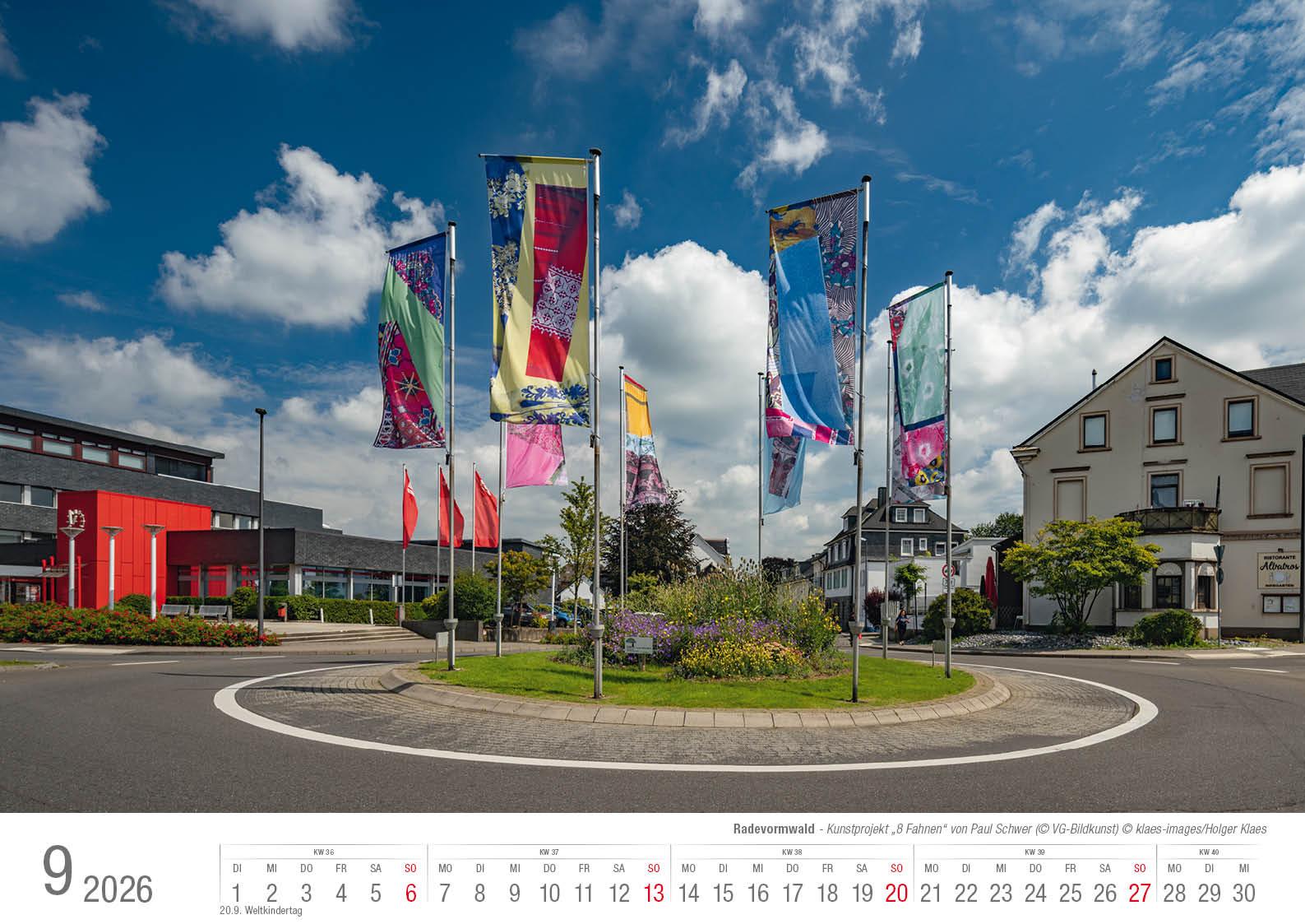 Beispielinhalt (Bild) Radevormwald 2026 Bildkalender A3 Spiralbindung