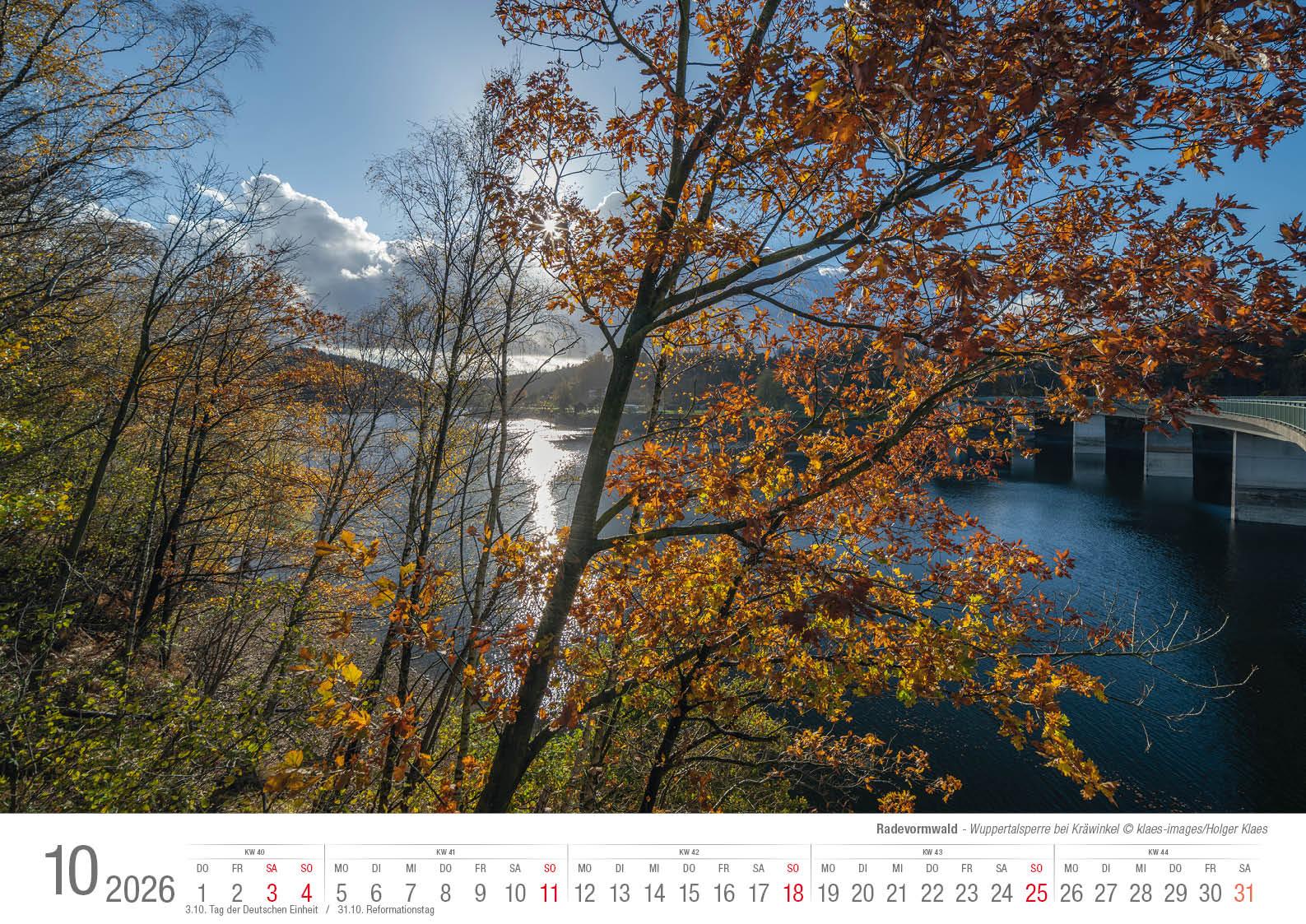 Beispielinhalt (Bild) Radevormwald 2026 Bildkalender A3 Spiralbindung