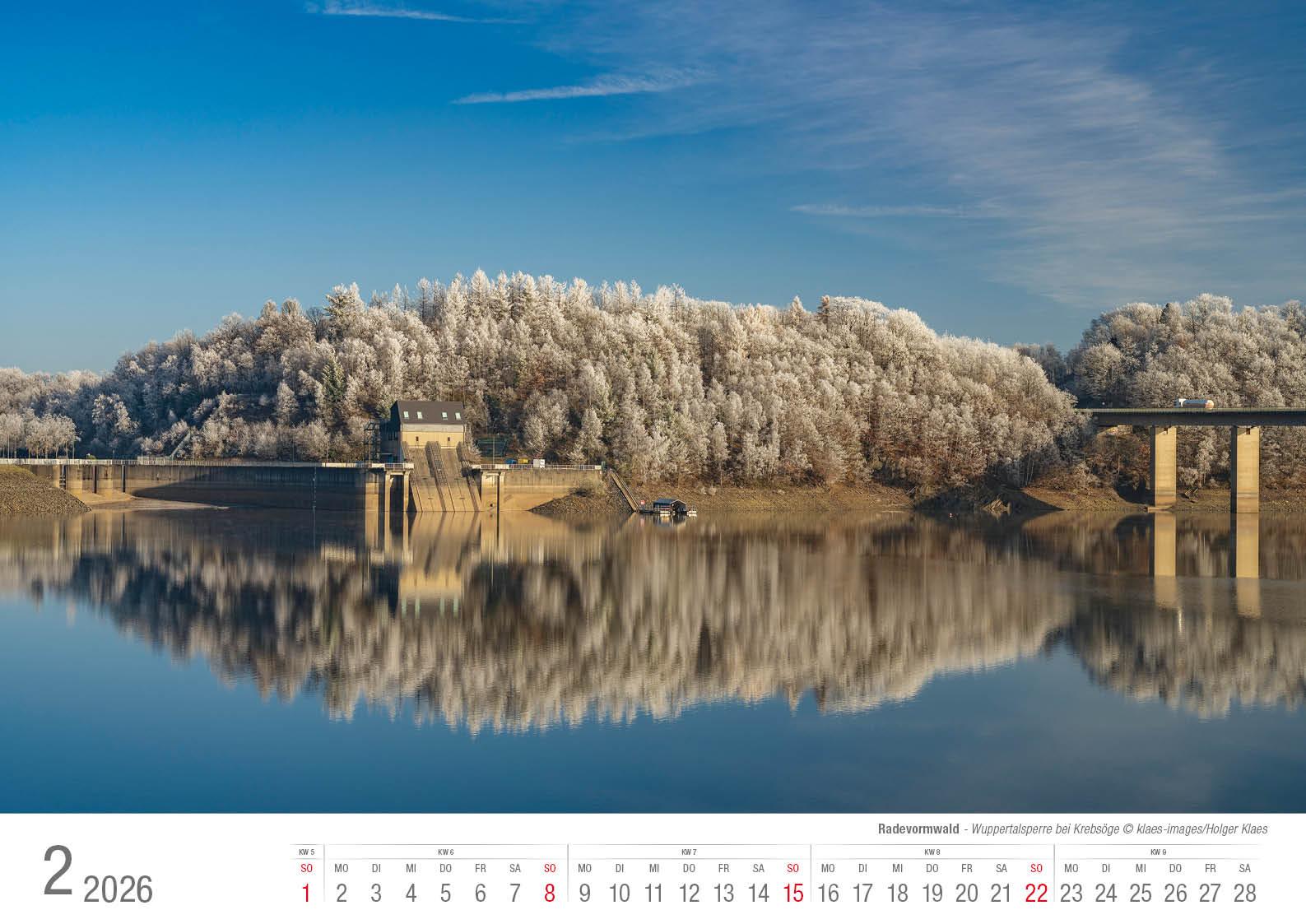 Beispielinhalt (Bild) Radevormwald 2026 Bildkalender A3 Spiralbindung