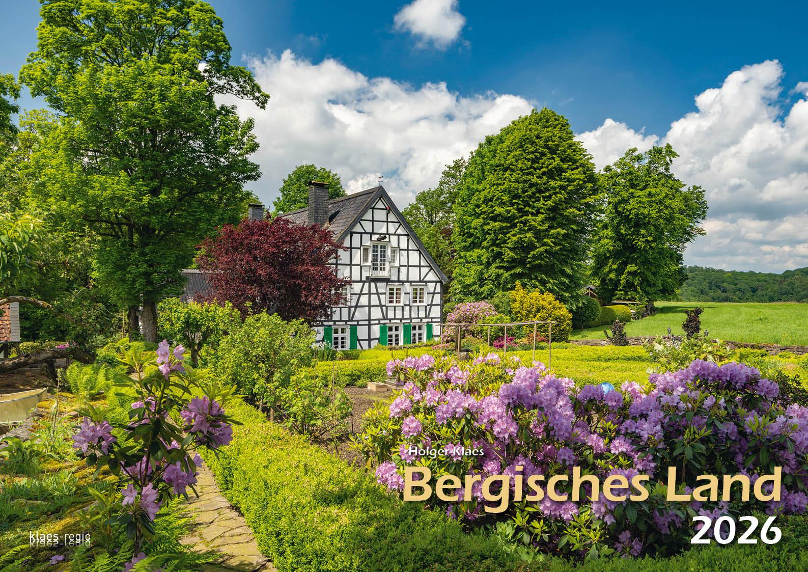 Vorderes Coverbild Bergisches Land 2026 Bildkalender A3 quer, spiralgebunden
