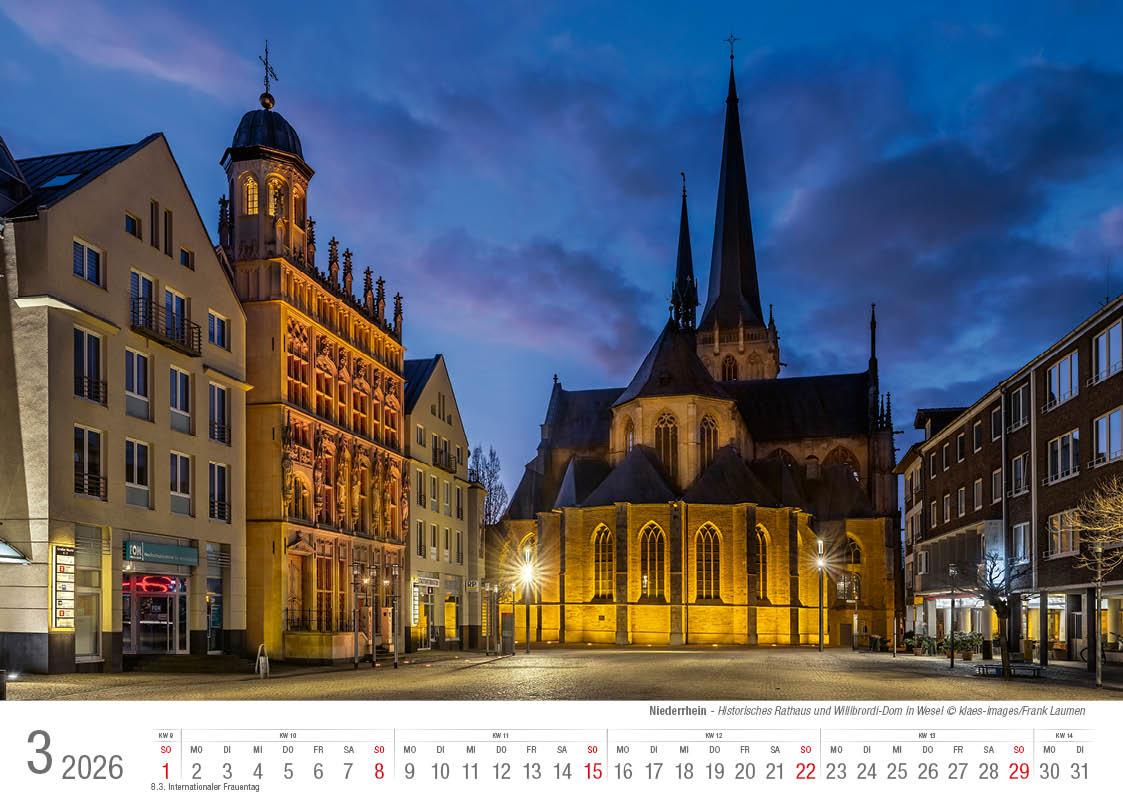 Beispielinhalt (Bild) Niederrhein 2026 Bildkalender A4 Spiralbindung