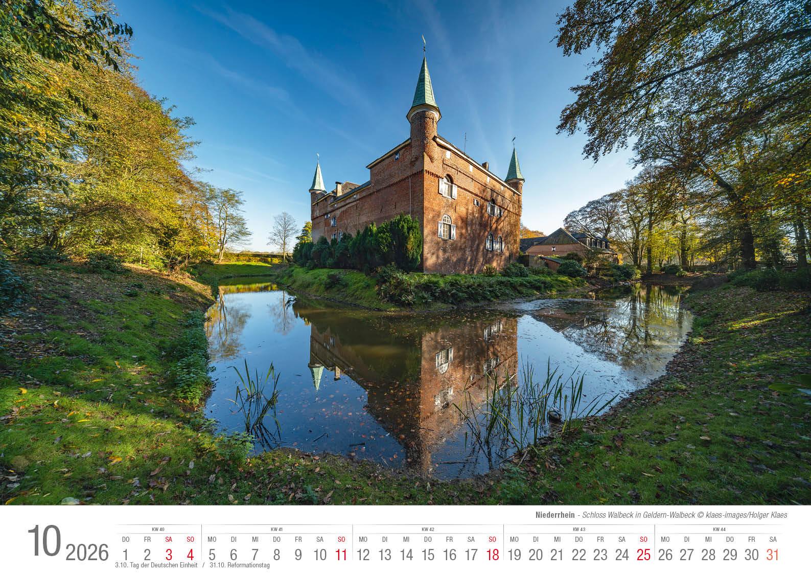 Beispielinhalt (Bild) Niederrhein 2026 Bildkalender A3 Spiralbindung