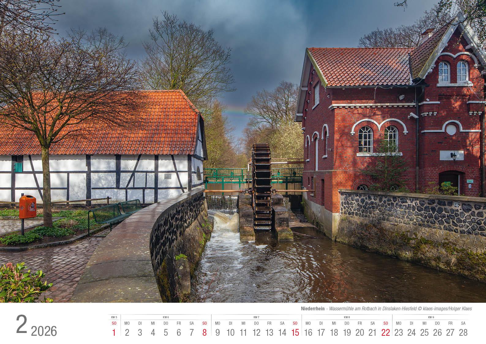 Beispielinhalt (Bild) Niederrhein 2026 Bildkalender A3 Spiralbindung