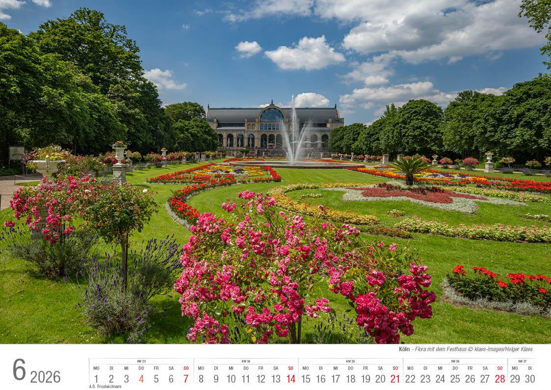 Beispielinhalt (Bild) Köln 2026 Bildkalender A4 quer, spiralgebunden