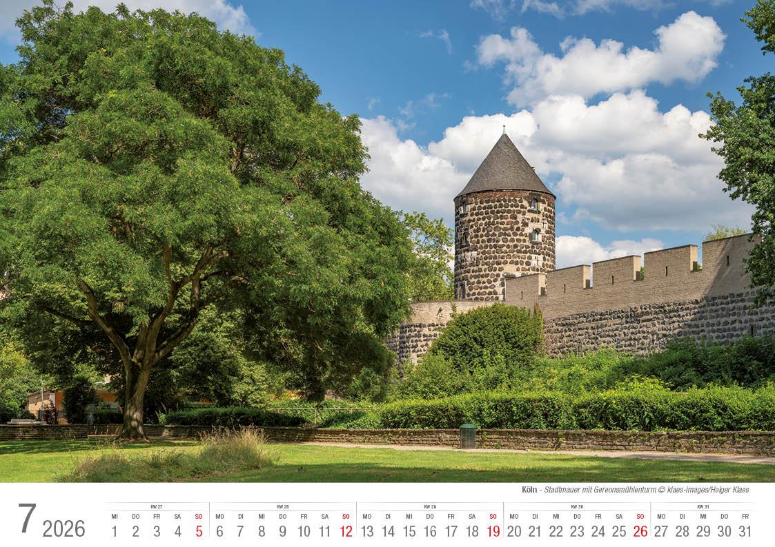 Beispielinhalt (Bild) Köln 2026 Bildkalender A4 quer, spiralgebunden