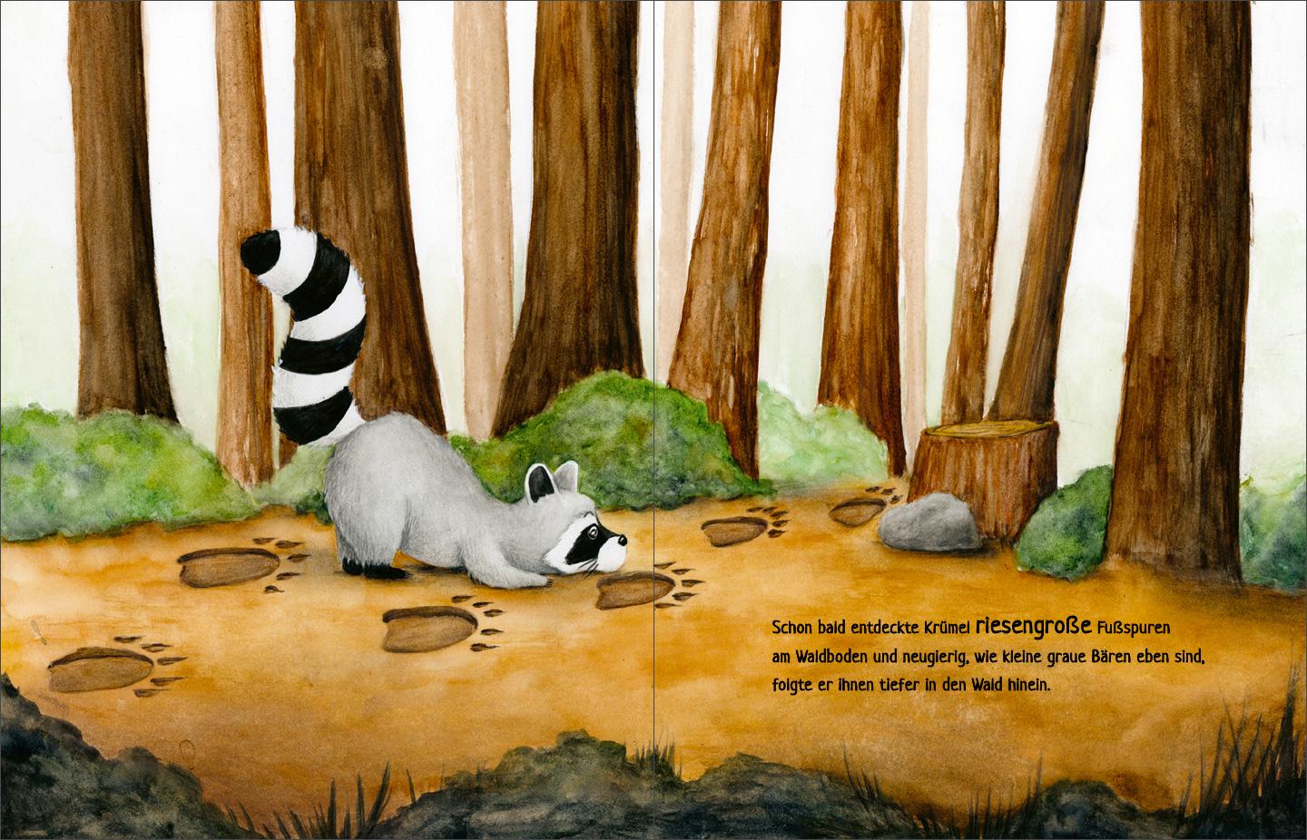 Beispielinhalt (Bild) Krümel Waschbär