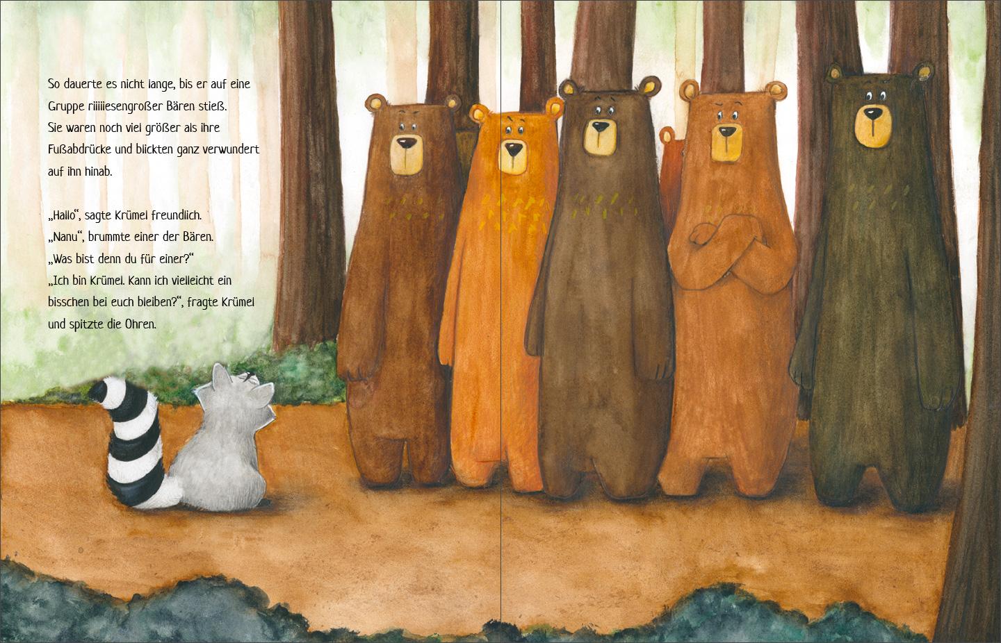 Beispielinhalt (Bild) Krümel Waschbär