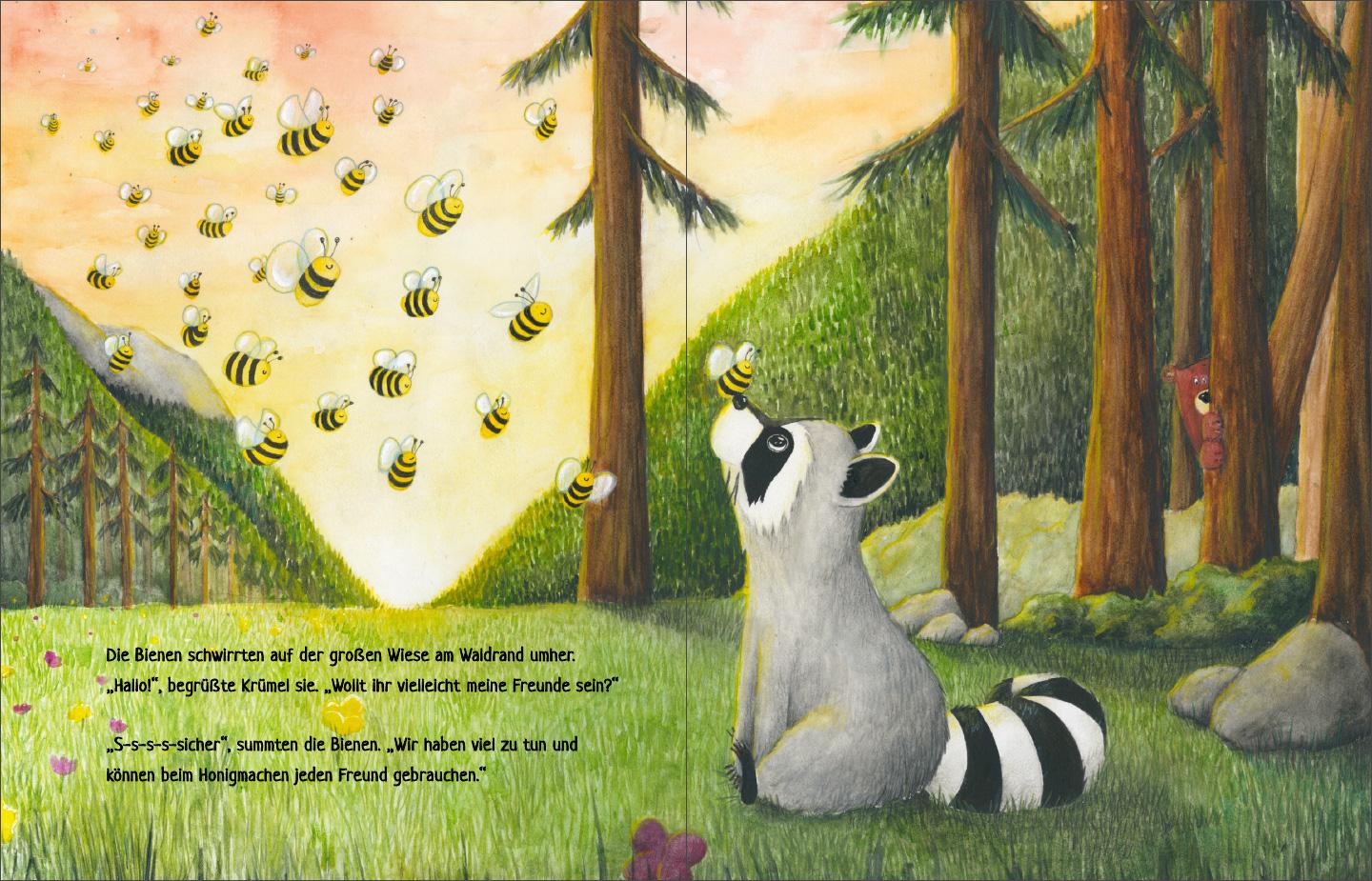 Beispielinhalt (Bild) Krümel Waschbär