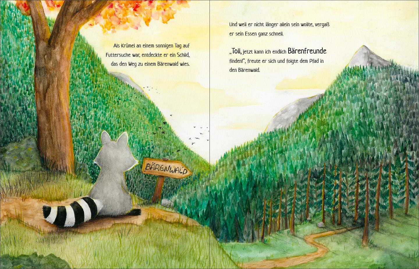 Beispielinhalt (Bild) Krümel Waschbär