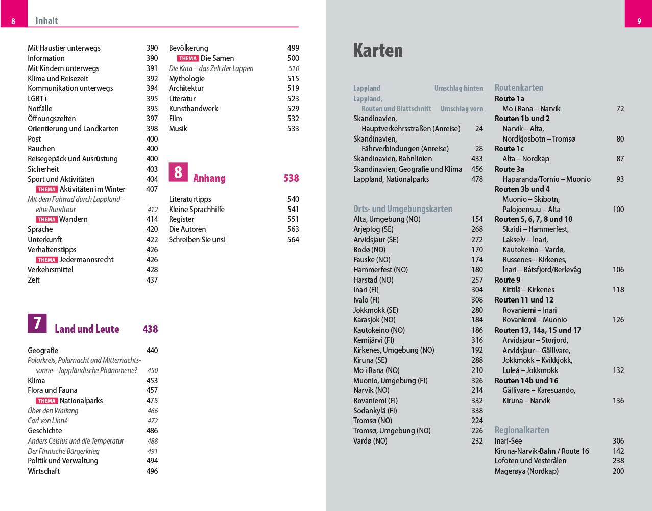 Beispielinhalt (Bild) Reise Know-How Reiseführer Skandinavien - der Norden