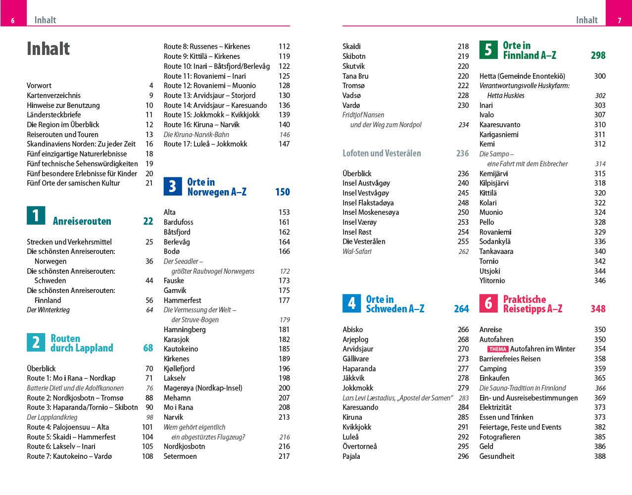 Beispielinhalt (Bild) Reise Know-How Reiseführer Skandinavien - der Norden