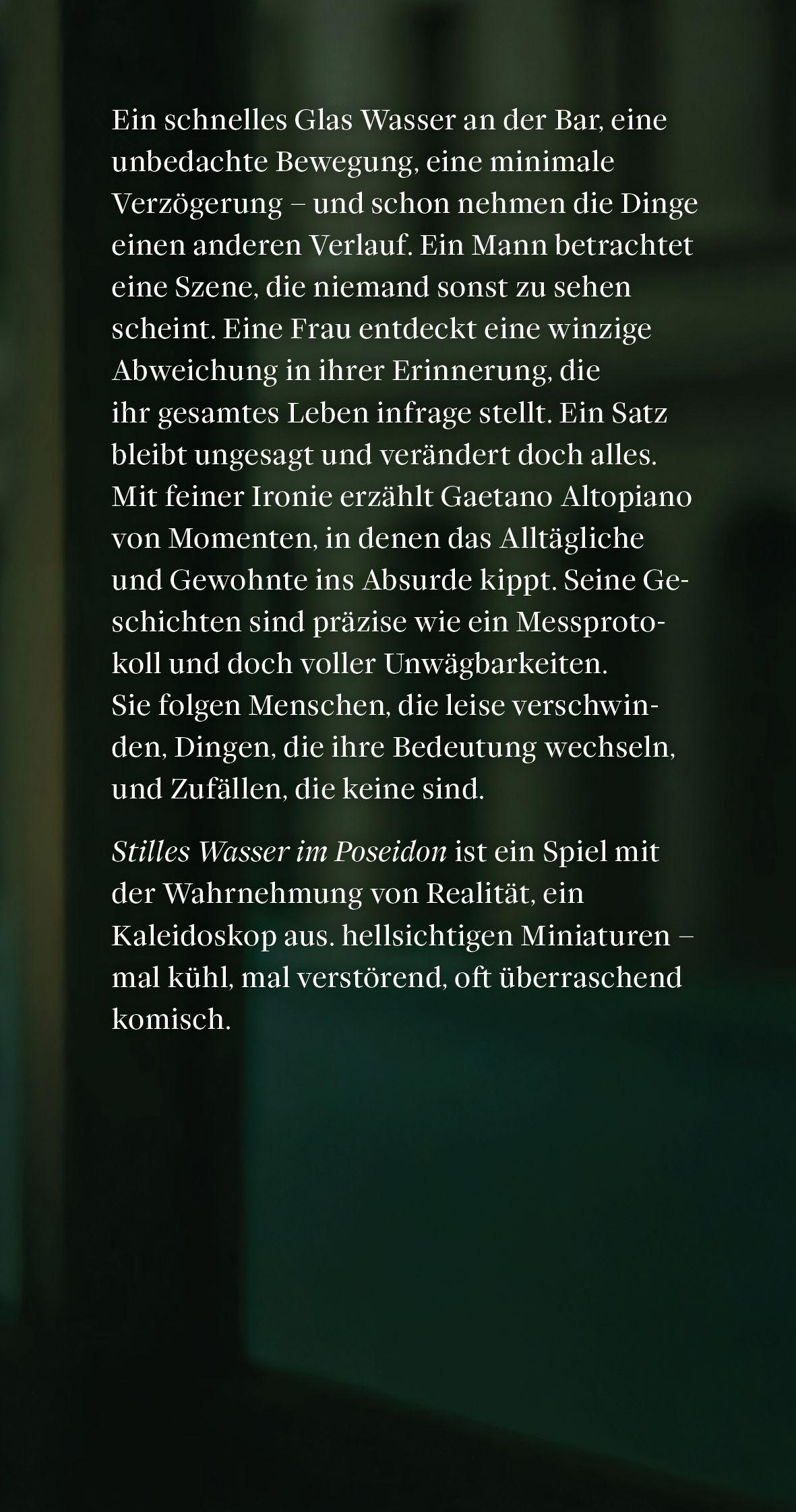 Beispielinhalt (Bild) Stilles Wasser im Poseidon