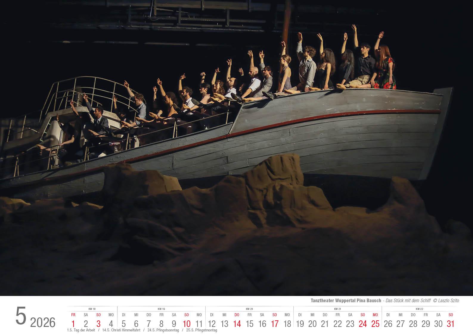 Beispielinhalt (Bild) Tanztheater Wuppertal Pina Bausch 2026 Bildkalender A3 Spiralbindung