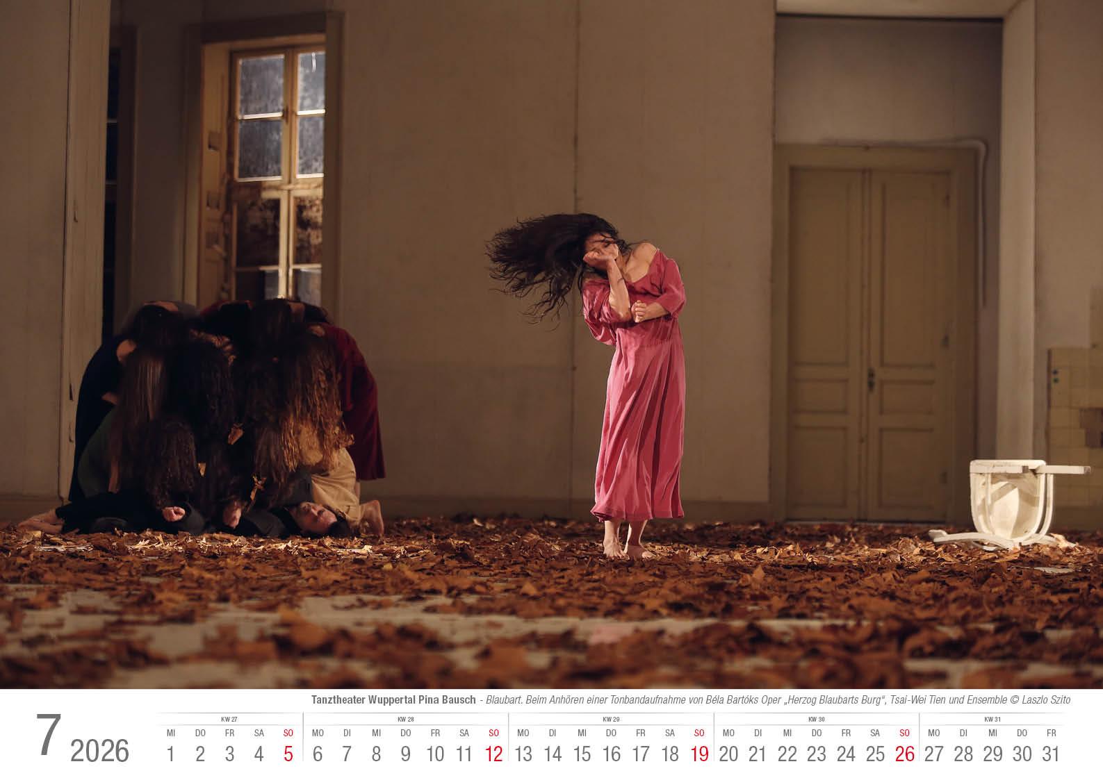 Beispielinhalt (Bild) Tanztheater Wuppertal Pina Bausch 2026 Bildkalender A3 Spiralbindung