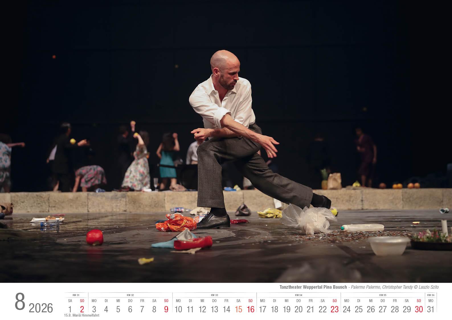 Beispielinhalt (Bild) Tanztheater Wuppertal Pina Bausch 2026 Bildkalender A3 Spiralbindung