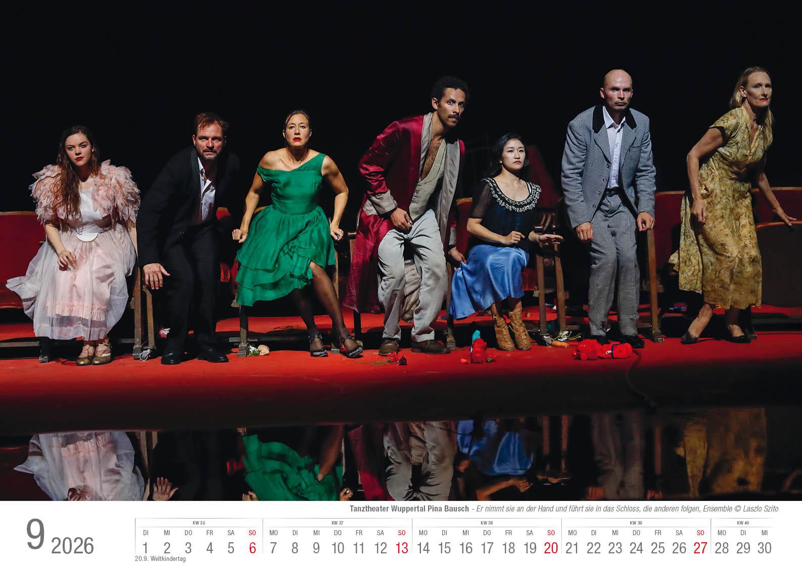 Beispielinhalt (Bild) Tanztheater Wuppertal Pina Bausch 2026 Bildkalender A3 Spiralbindung