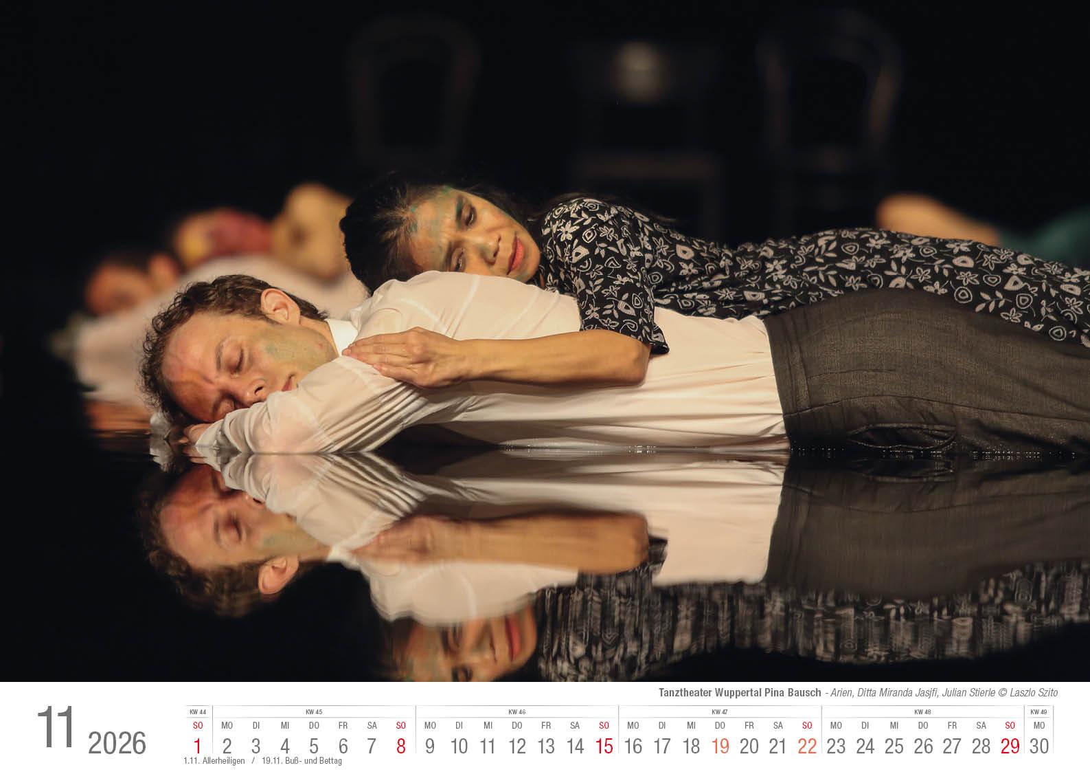 Beispielinhalt (Bild) Tanztheater Wuppertal Pina Bausch 2026 Bildkalender A3 Spiralbindung