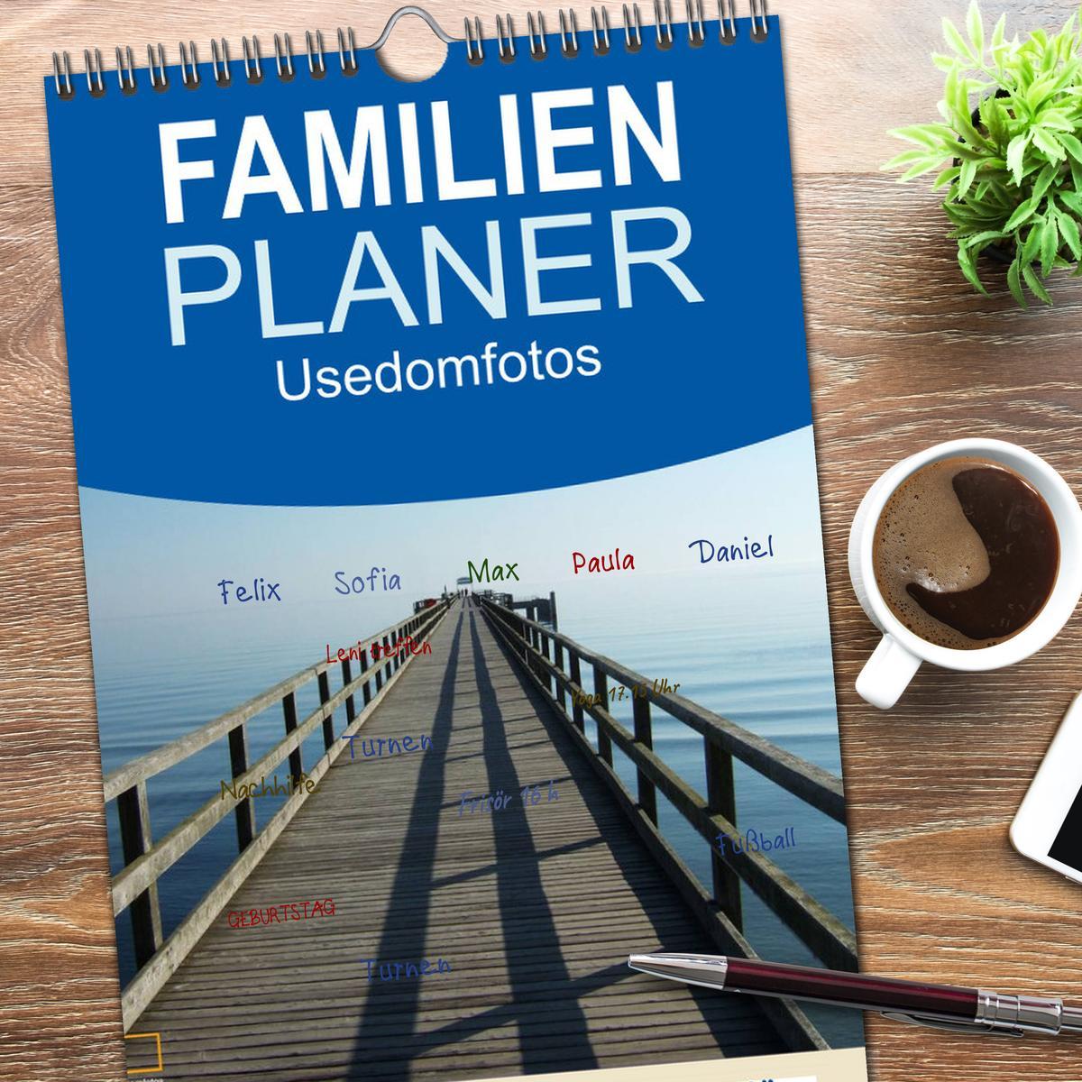 Beispielinhalt (Bild) Familienplaner 2026 - Usedomfotos mit 5 Spalten (Wandkalender, 21 x 45 cm) CALVENDO