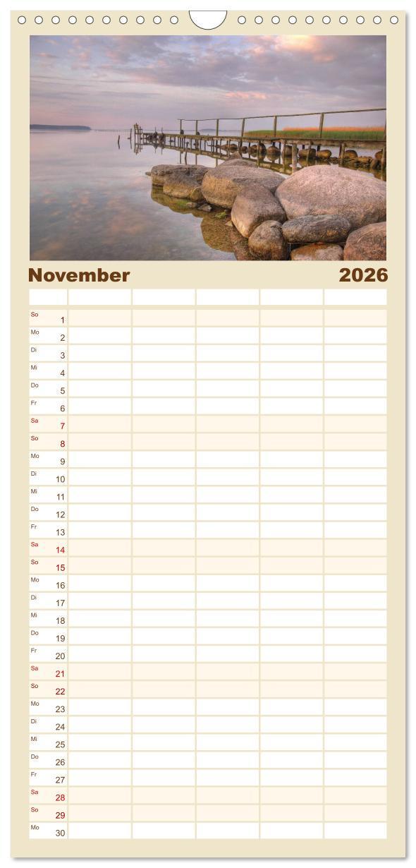 Beispielinhalt (Bild) Familienplaner 2026 - Usedomfotos mit 5 Spalten (Wandkalender, 21 x 45 cm) CALVENDO