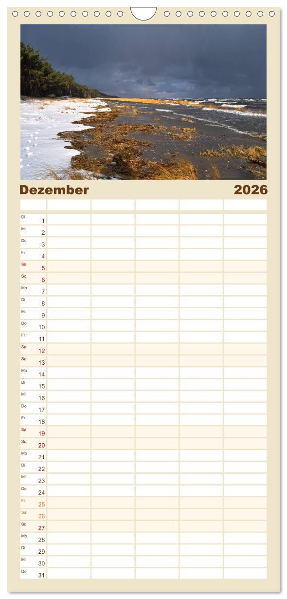 Beispielinhalt (Bild) Familienplaner 2026 - Usedomfotos mit 5 Spalten (Wandkalender, 21 x 45 cm) CALVENDO