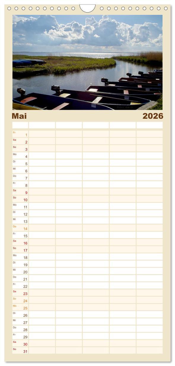 Beispielinhalt (Bild) Familienplaner 2026 - Usedomfotos mit 5 Spalten (Wandkalender, 21 x 45 cm) CALVENDO