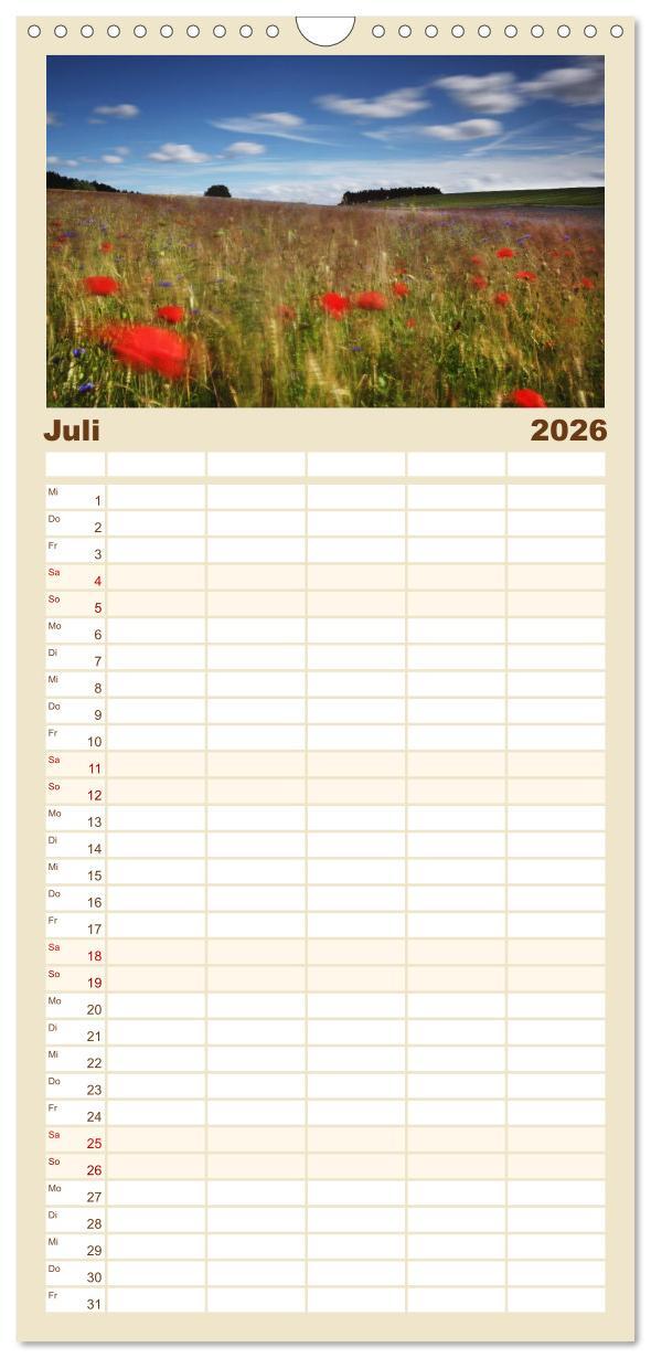 Beispielinhalt (Bild) Familienplaner 2026 - Usedomfotos mit 5 Spalten (Wandkalender, 21 x 45 cm) CALVENDO