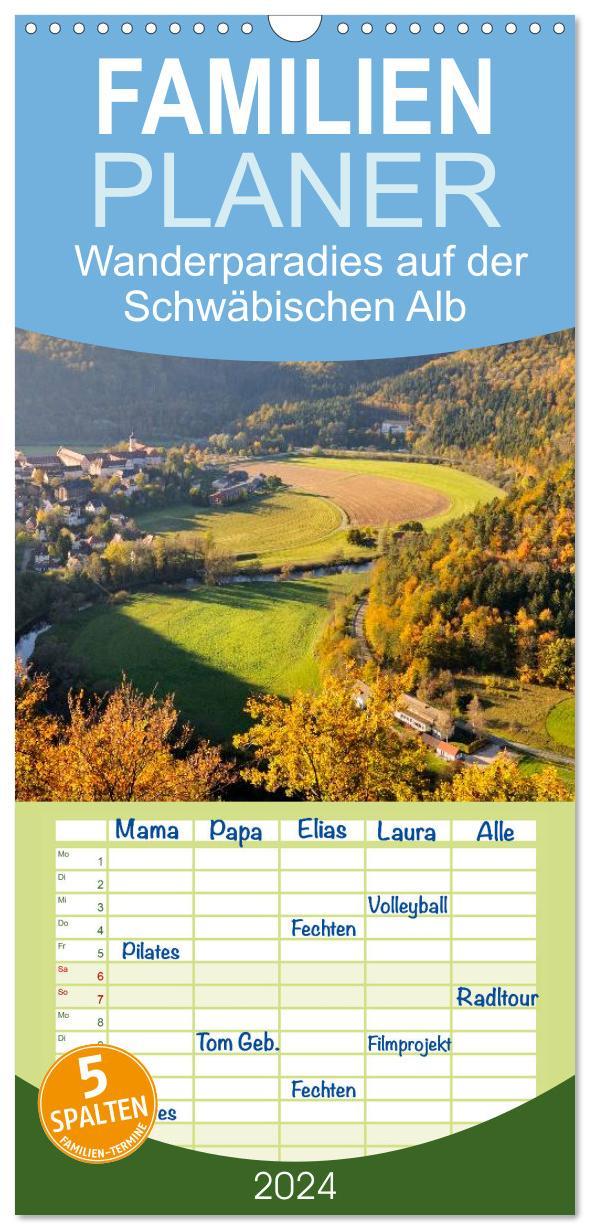 Vorderes Coverbild Familienplaner 2026 - Das Donautal - Wanderparadies auf der Schwäbischen Alb mit 5 Spalten (Wandkalender, 21 x 45 cm) CALVENDO