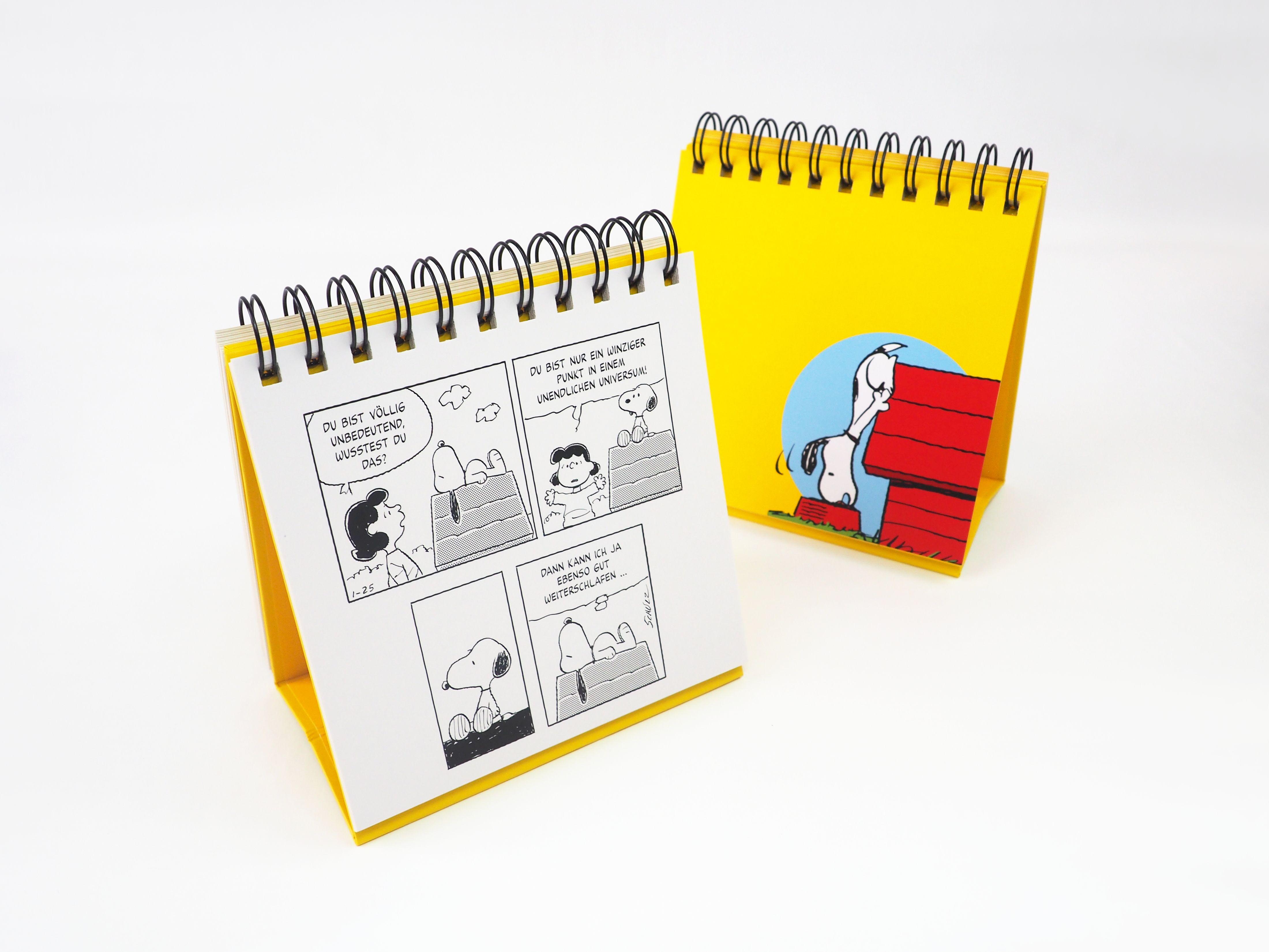 Beispielinhalt (Bild) "Immer nach oben schauen ... das ist das Geheimnis des Lebens". Mit Snoopy gelassen durch den Tag (Tischaufsteller)