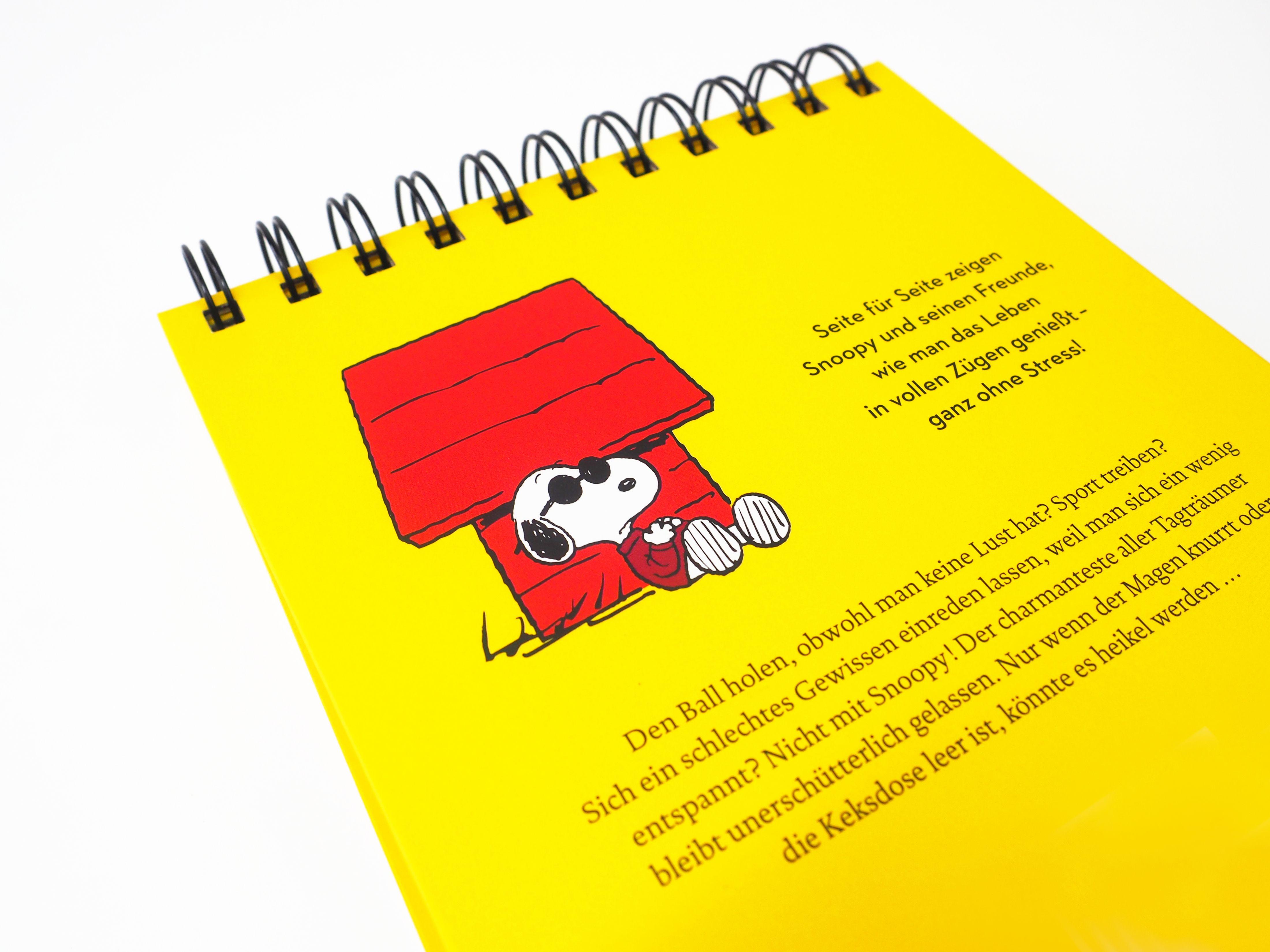 Beispielinhalt (Bild) "Immer nach oben schauen ... das ist das Geheimnis des Lebens". Mit Snoopy gelassen durch den Tag (Tischaufsteller)