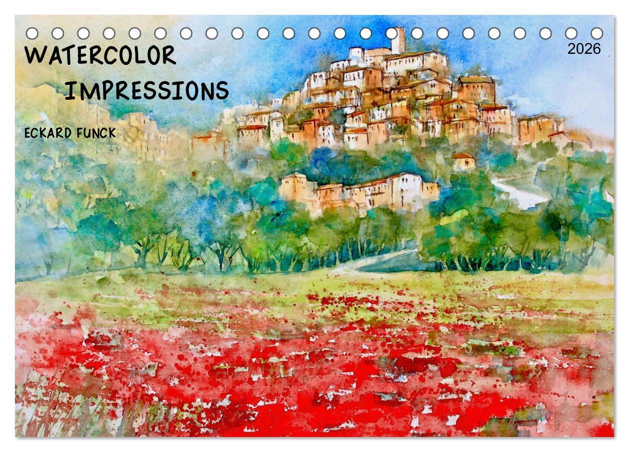 Vorderes Coverbild WATERCOLOR IMPRESSIONS (Desk Calendar 2026 DIN A5 landscape), CALVENDO 12 Month DeskCalendar
