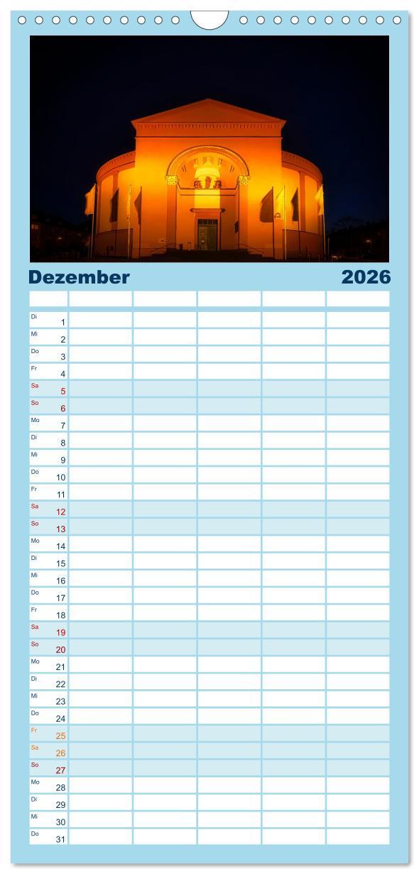 Beispielinhalt (Bild) Familienplaner 2026 - Blickfang Darmstadt! mit 5 Spalten (Wandkalender, 21 x 45 cm) CALVENDO