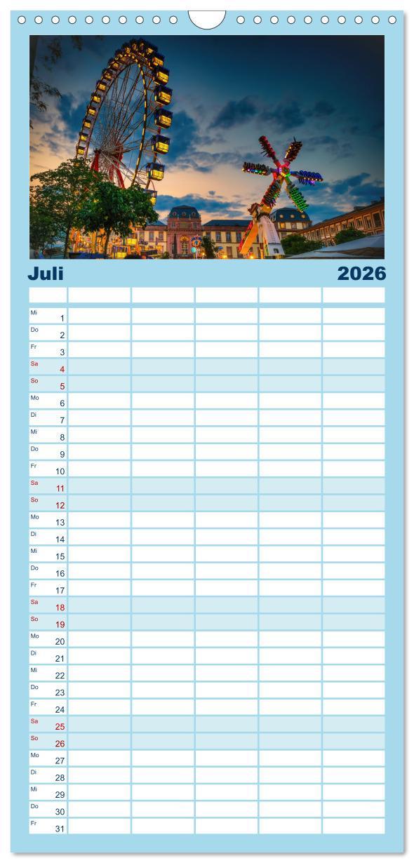 Beispielinhalt (Bild) Familienplaner 2026 - Blickfang Darmstadt! mit 5 Spalten (Wandkalender, 21 x 45 cm) CALVENDO
